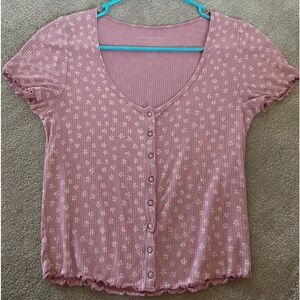 American eagle floral pink top